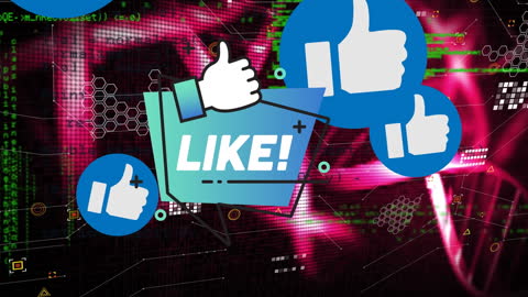 Digital Thumbs Up Overlaying DNA Representation