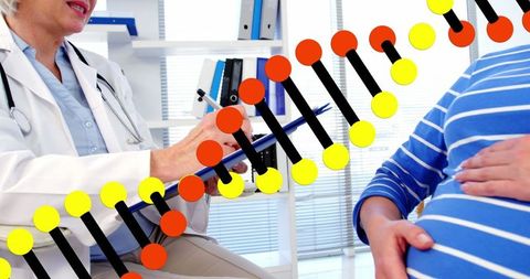 Prenatal consultation with dna analysis concept