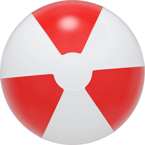 Bright Red and White Beach Ball On White Background Transparent Image - Download Free Stock Videos Pikwizard.com