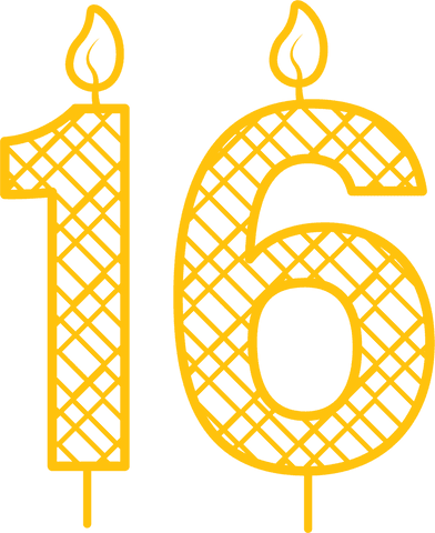 yellow number 16 candle illustration on transparent background - Download Free Stock Videos Pikwizard.com