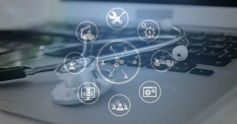 Digital Medical Interface Showing Healthcare and Technology Integration