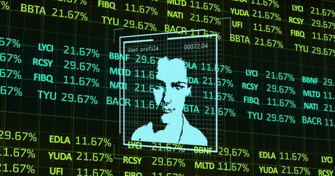 Digital Interface with Global Stock Market Data and Human Profile - Download Free Stock Images Pikwizard.com