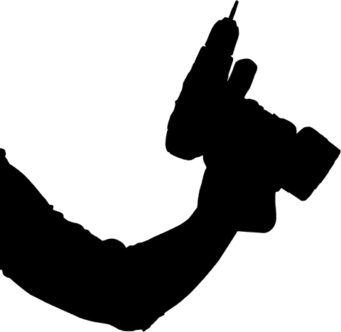 Transparent hand holding screwdriver vector illustration