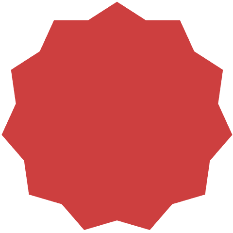 Red Geometric Shape on Transparent Background with Copy Space