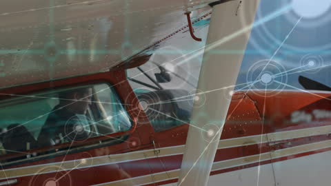 Pilot Flying Aircraft with Digital Interface Overlay