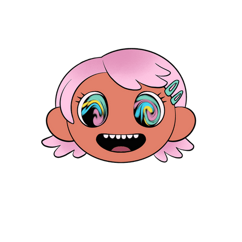 Playful Cartoon Head with Pink Hair on Transparent Background - Download Free Stock Videos Pikwizard.com