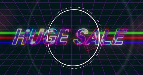 Glitchy Neon Vaporwave Huge Sale Digital Promotion