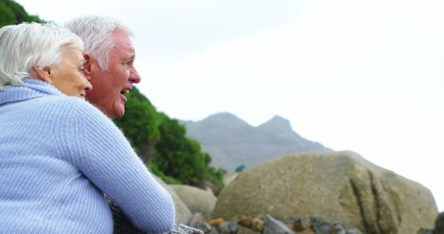 Senior Couple Enjoying Scenic Mountain View - Download Free Stock Images Pikwizard.com
