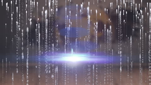 Futuristic Digital Data Streams with Light Effects