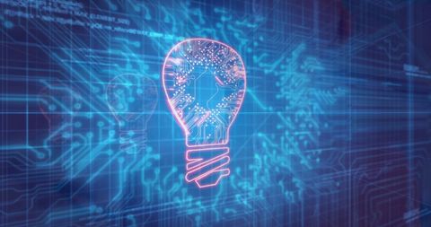 digital interface with lightbulb innovation concept - Download Free Stock Images Pikwizard.com