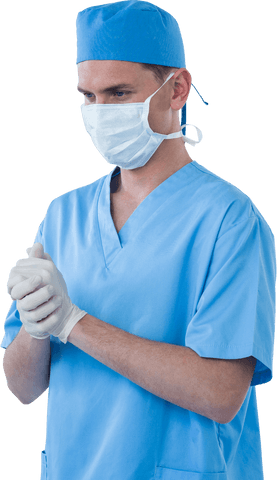 Male Nurse Wearing Surgical Mask Gloves on Transparent Background - Download Free Stock Videos Pikwizard.com