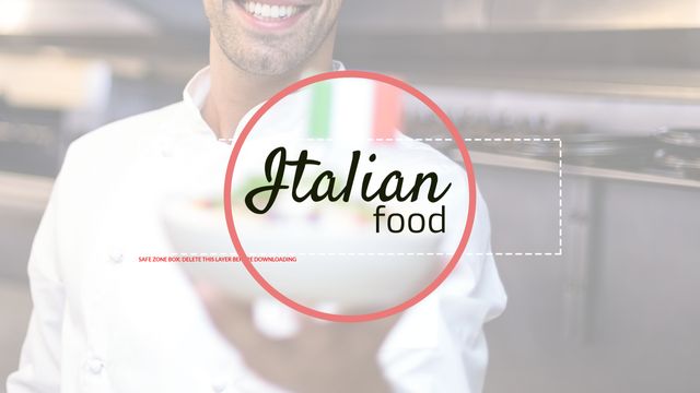 Smiling Chef Holding Italian Food Dish in Kitchen - Download Free Stock Templates Pikwizard.com