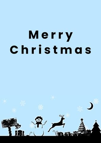 Festive Merry Christmas Card with Decorative Winter Silhouettes - Download Free Stock Templates Pikwizard.com