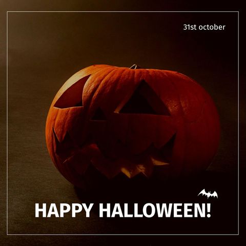 Spooky Jack-o'-Lantern Happy Halloween Greeting - Download Free Stock Templates Pikwizard.com