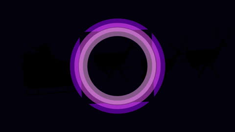Futuristic Purple Circles on Dark Digital Interface
