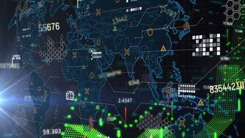Global Network Data Processing Dark Background
