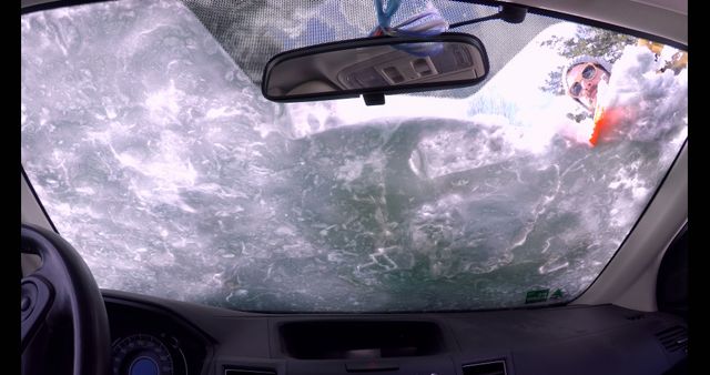 Person Removing Snow from Car Windshield During Winter - Download Free Stock Images Pikwizard.com