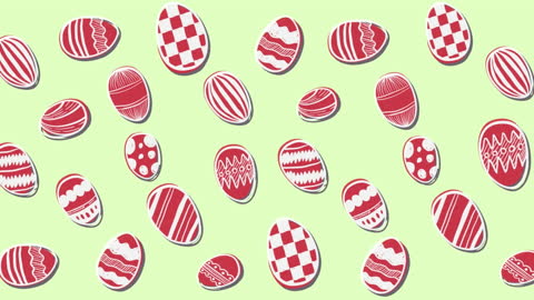 Colorful Easter Egg Pattern on Light Green Backdrop