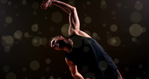 Dynamic Animation of Basketball Player Stretching Against Spotlights