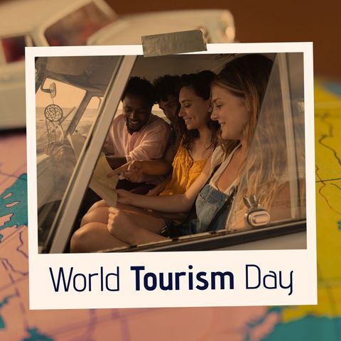 diverse friends traveling on world tourism day - Download Free Stock Templates Pikwizard.com