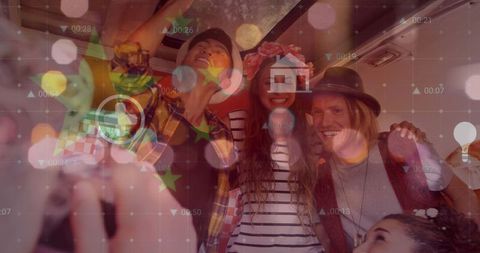 Celebration and digital connectivity in creative workspace