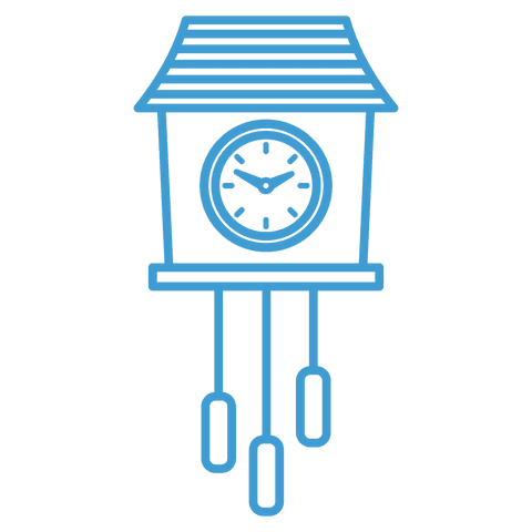 Classic Blue Cuckoo Clock Illustration on Transparent Background - Download Free Stock Videos Pikwizard.com