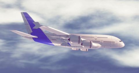 Futuristic Airplane Flying Through Cloudy Skies - Download Free Stock Images Pikwizard.com