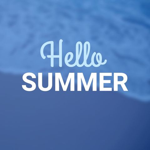 hello summer greeting over ocean waves - Download Free Stock Templates Pikwizard.com