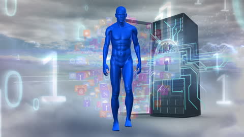 Virtual Human and Server Highlighting Data Processing