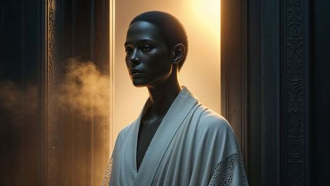 Peaceful meditation ceremony in serene environment embracing forgiveness