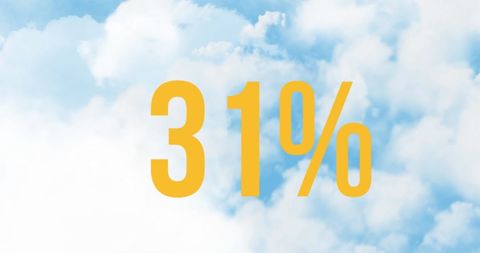 Yellow Percentage Symbol Over Blue Cloudy Sky - Download Free Stock Images Pikwizard.com