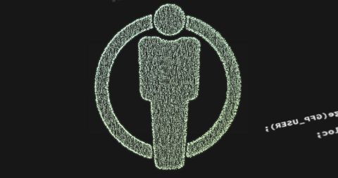 digital human icon with data code on black background - Download Free Stock Images Pikwizard.com