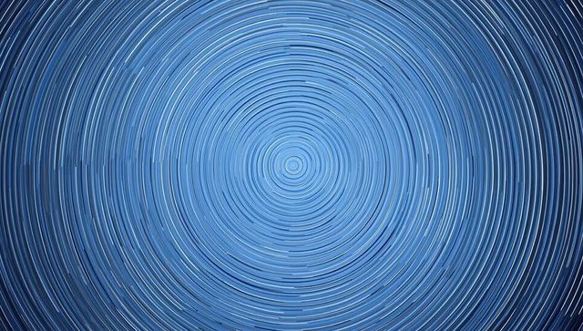 Hypnotic Digital Blue Rings in Concentric Modern Design