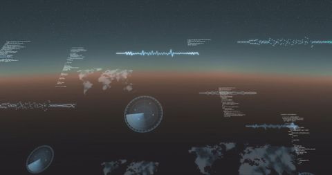 Global Data Processing with Digital Interface Elements - Download Free Stock Images Pikwizard.com