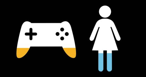Gaming Controller and Female Symbol Icon Design - Download Free Stock Images Pikwizard.com
