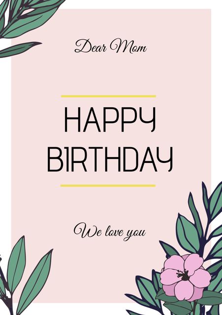 Elegant design featuring a floral border suitable for various occasions, such as birthdays, Mother's Day or heartfelt notes. Ideal for use in creating customized greeting cards, invitations, or digital messages expressing love and appreciation.