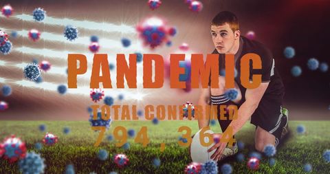 Rugby Player in Stadium Amid COVID-19 Pandemic Graphic