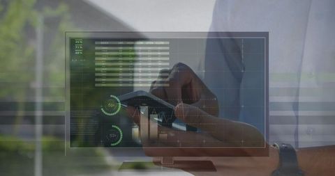 Businessman Analyzing Data Trends on Smartphone