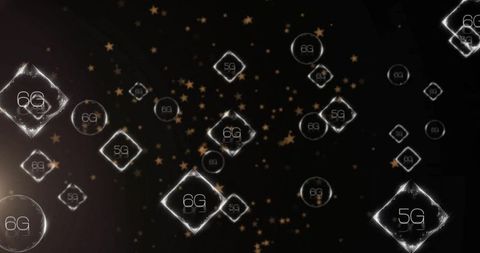 Futuristic foam shapes with 6g technology concept