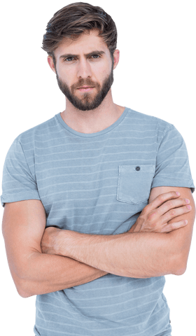 transparent portrait of serious bearded man crossing arms - Download Free Stock Videos Pikwizard.com
