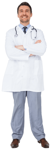 Transparent Doctor Standing Confidently with Crossed Arms - Download Free Stock Videos Pikwizard.com