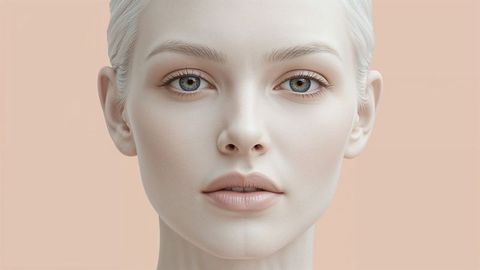 Serene beautiful lady facial features captured with gentle lighting