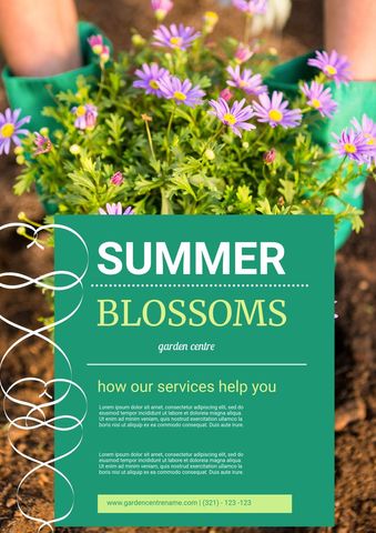 colorful summer blossoms advertisement for garden center - Download Free Stock Templates Pikwizard.com