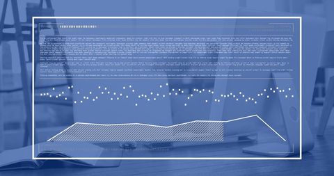 Digital Data Overlay on Office Workspace Foreground