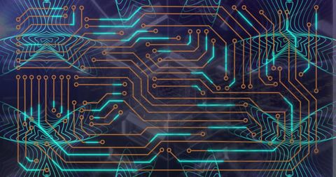 Futuristic Microprocessor Networking with Neon Tunnel - Download Free Stock Images Pikwizard.com