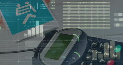 Modern Contactless Payment System and Digital Analytics Concept