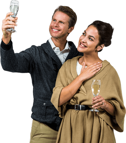 transparent cheerful couple toasting champagne - Download Free Stock Videos Pikwizard.com