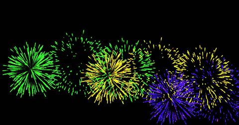 Vibrant Fireworks Display in Night Sky