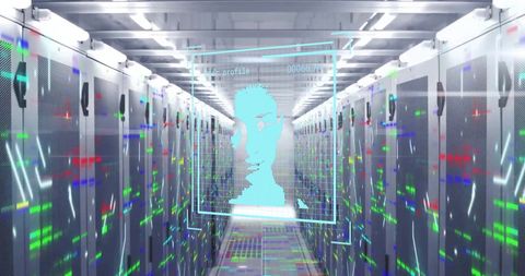 Digital Data Processing in High-Tech Virtual Server Environment - Download Free Stock Images Pikwizard.com
