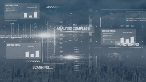 Futuristic Data Analysis Conception Over Urban Landscape